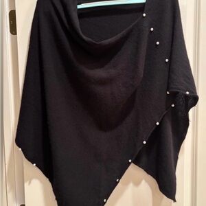 Lilly Pulitzer Cashmere Pearl Black Poncho m